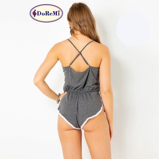 Къс памучен гащеризон с кръстосани презрамки ME-0073