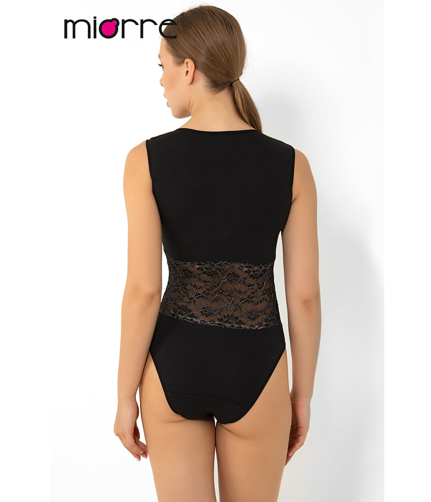 Черно дантелено боди с широки презрамки 016043