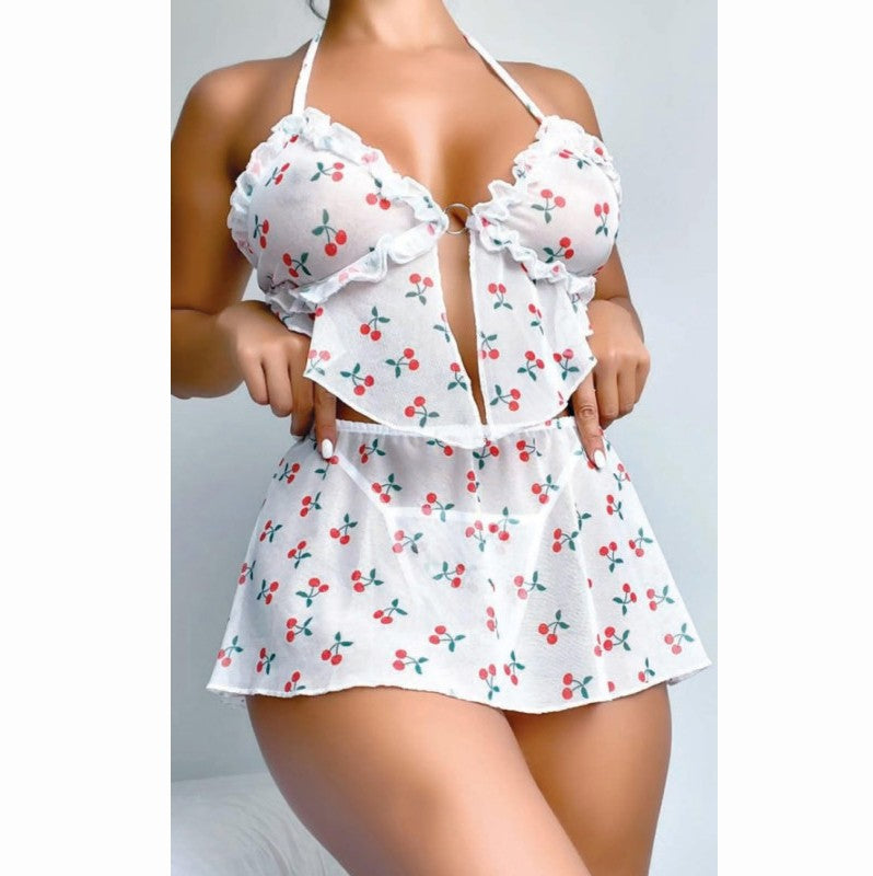 Babydoll комплект от бюстие с мини пола и прашки NL-1029