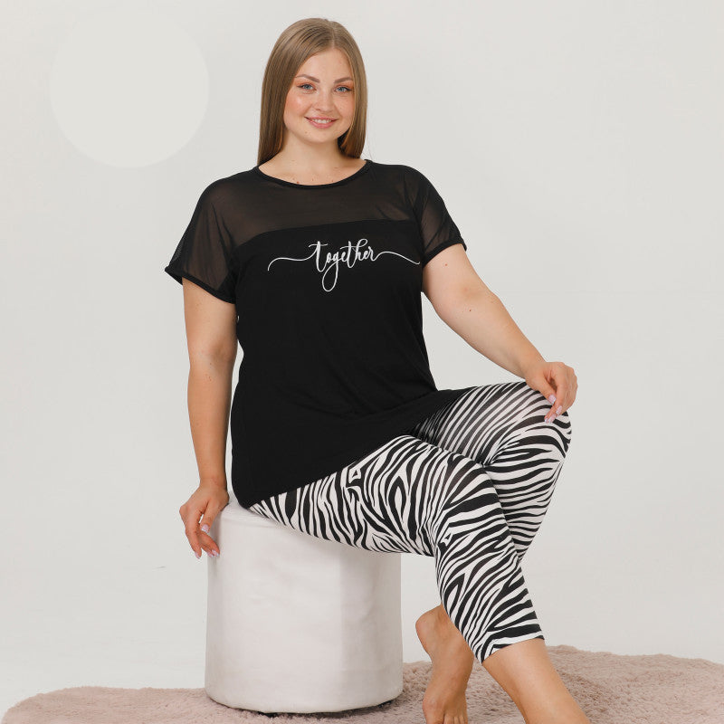 Пижама с къс ръкав в макси размер 10638