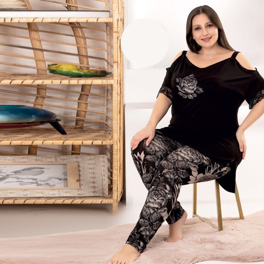 Дамска пижама с къс ръкав LY-10955