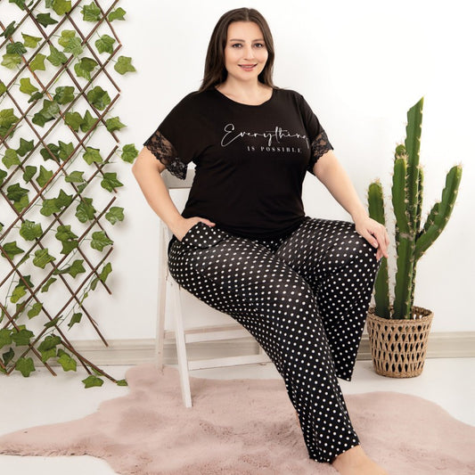 Дамска пижама с къс ръкав LY-10959