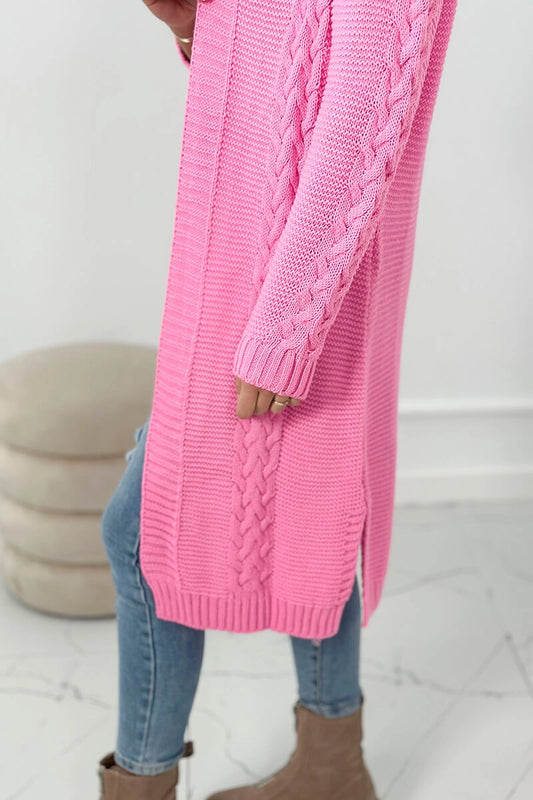 Дълга плетена жилетка 2019-1