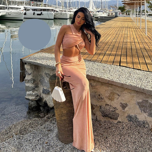 Летен комплект от бюстие и дълга пола EO-1161