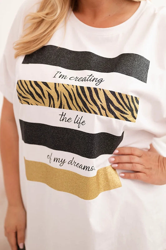 Дамска памучна блуза с големи размери 1195