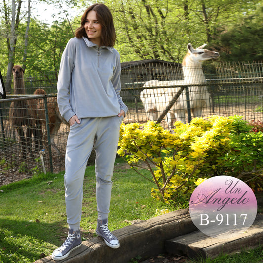 Дамски плюшен ежедневен комплект 9117