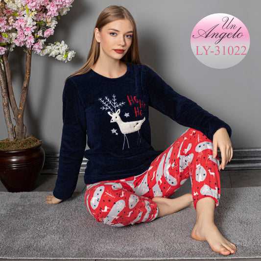 Дамска пухена пижама с дълъг ръкав 31022