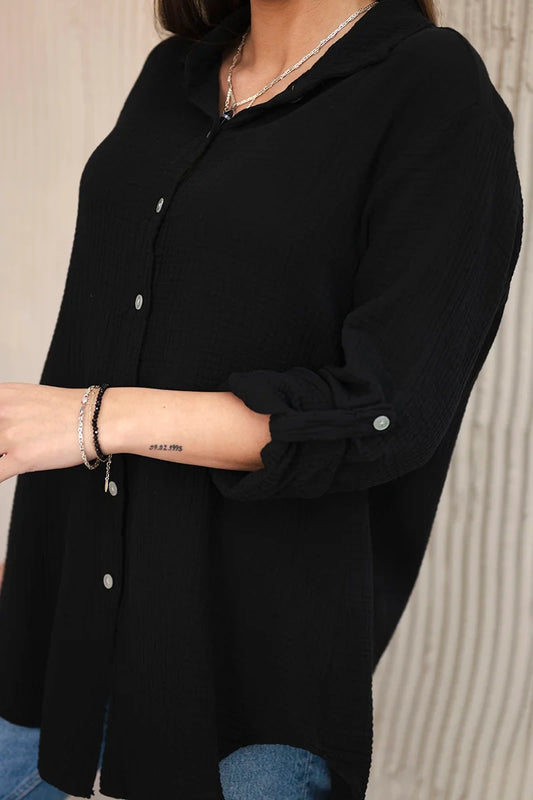 Памучна муселинова риза с овърсайз размер ART208