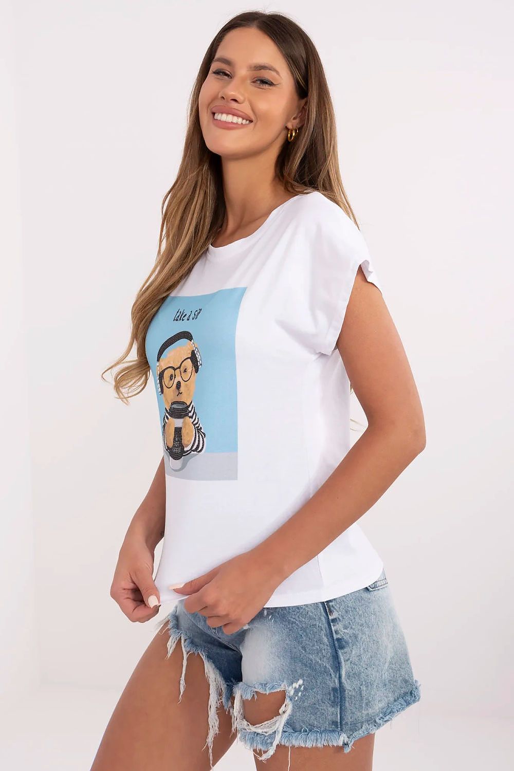 Дамска тениска с щампа мече NM 211466
