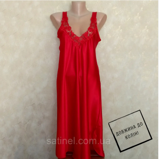 Къса сатенена нощница в макси размери J-217