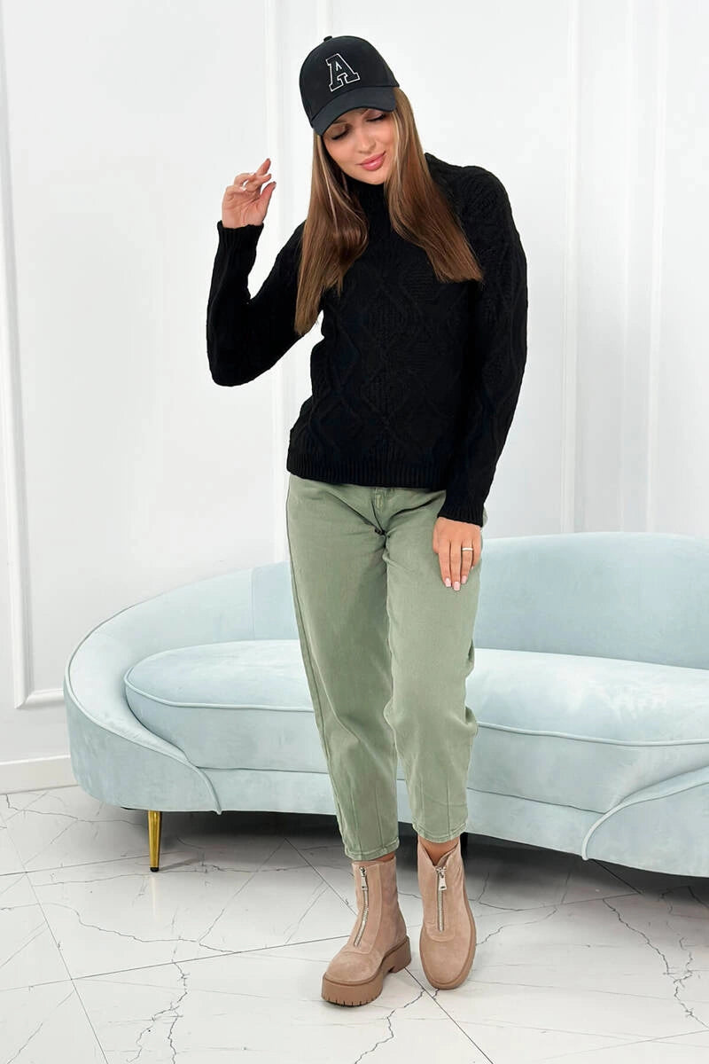 Пуловер с вдигната яка 24-10