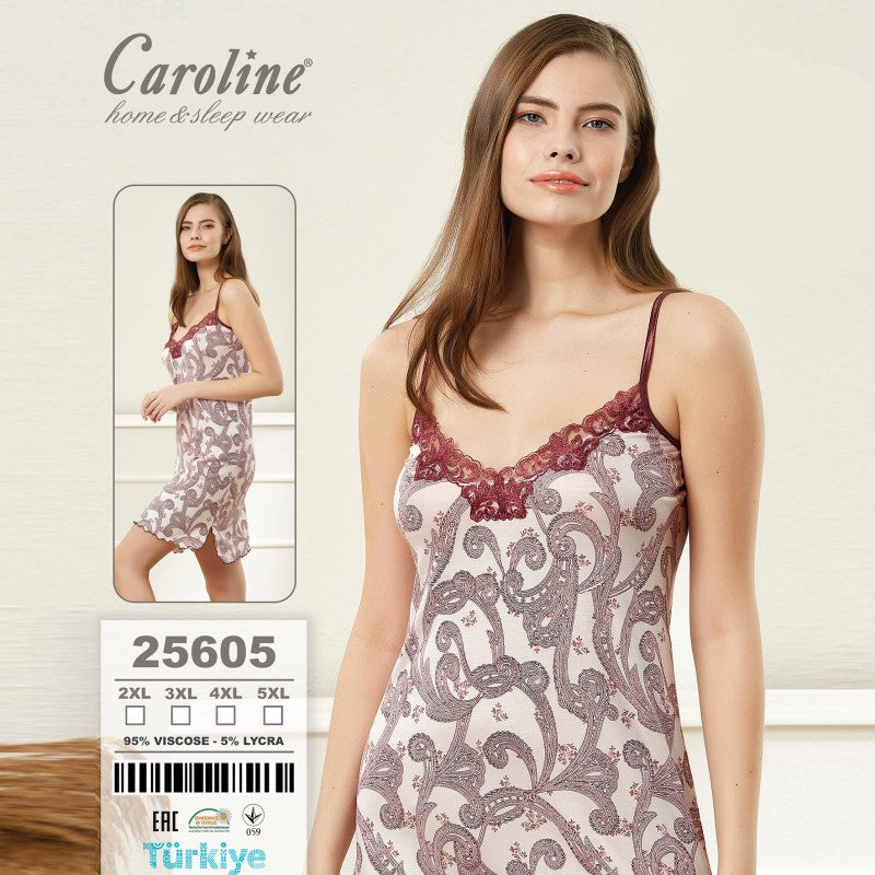 Къса макси нощница с тънки презрамки 25605