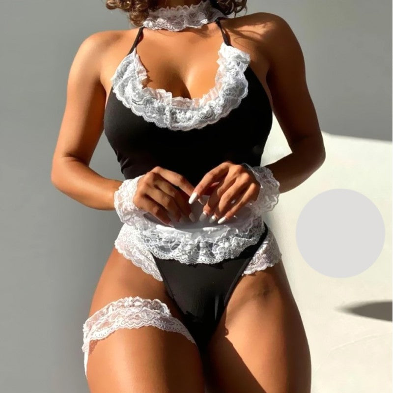 Еротичен babydoll комплект домашна помощница 3252