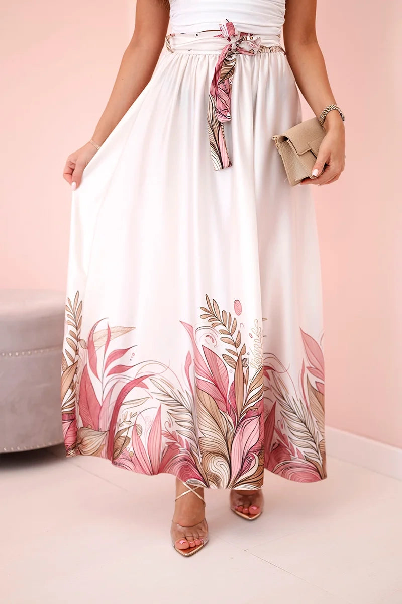 Дълга дамска пола с мотив на листа ART5229