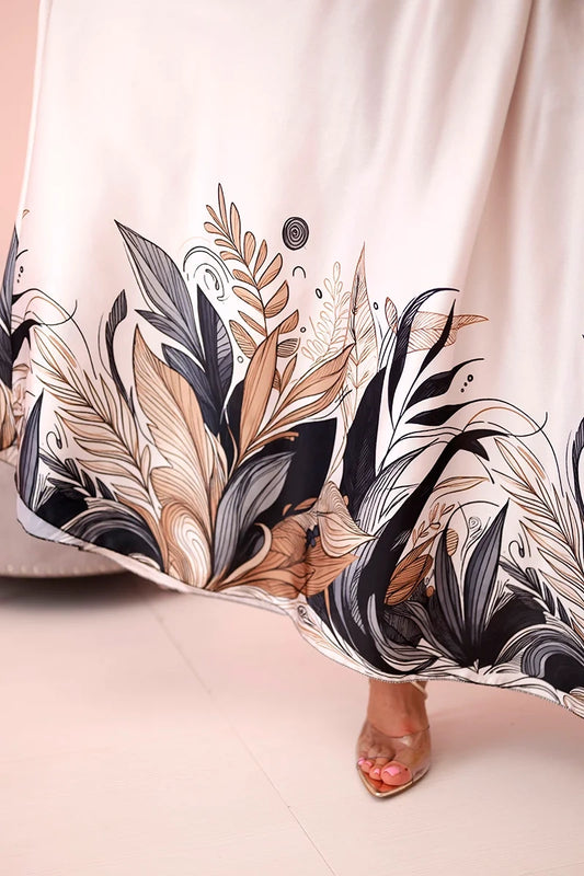 Дълга дамска пола с мотив на листа ART5229