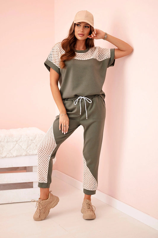 Дамски маслен комплект с ажурни вложки ART52898