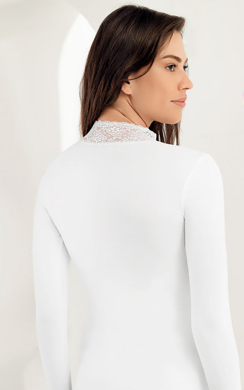 Блуза с полуполо яка и дълъг ръкав SR622