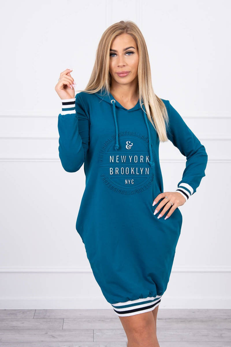 Рокля с качулка и щампа Brooklyn 62095