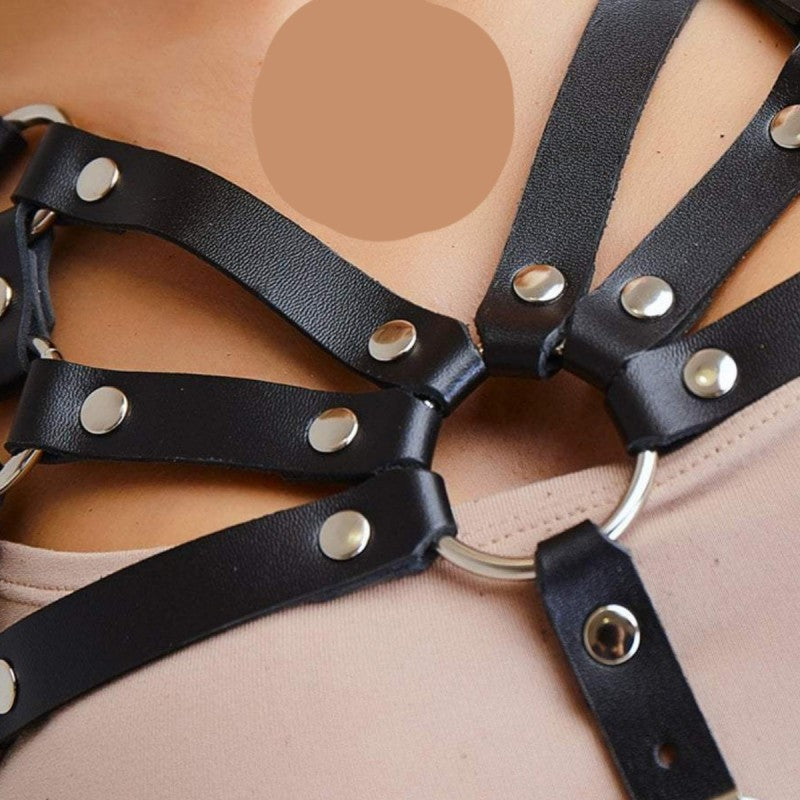 Черен кожен харнес с регулиране AA-800742