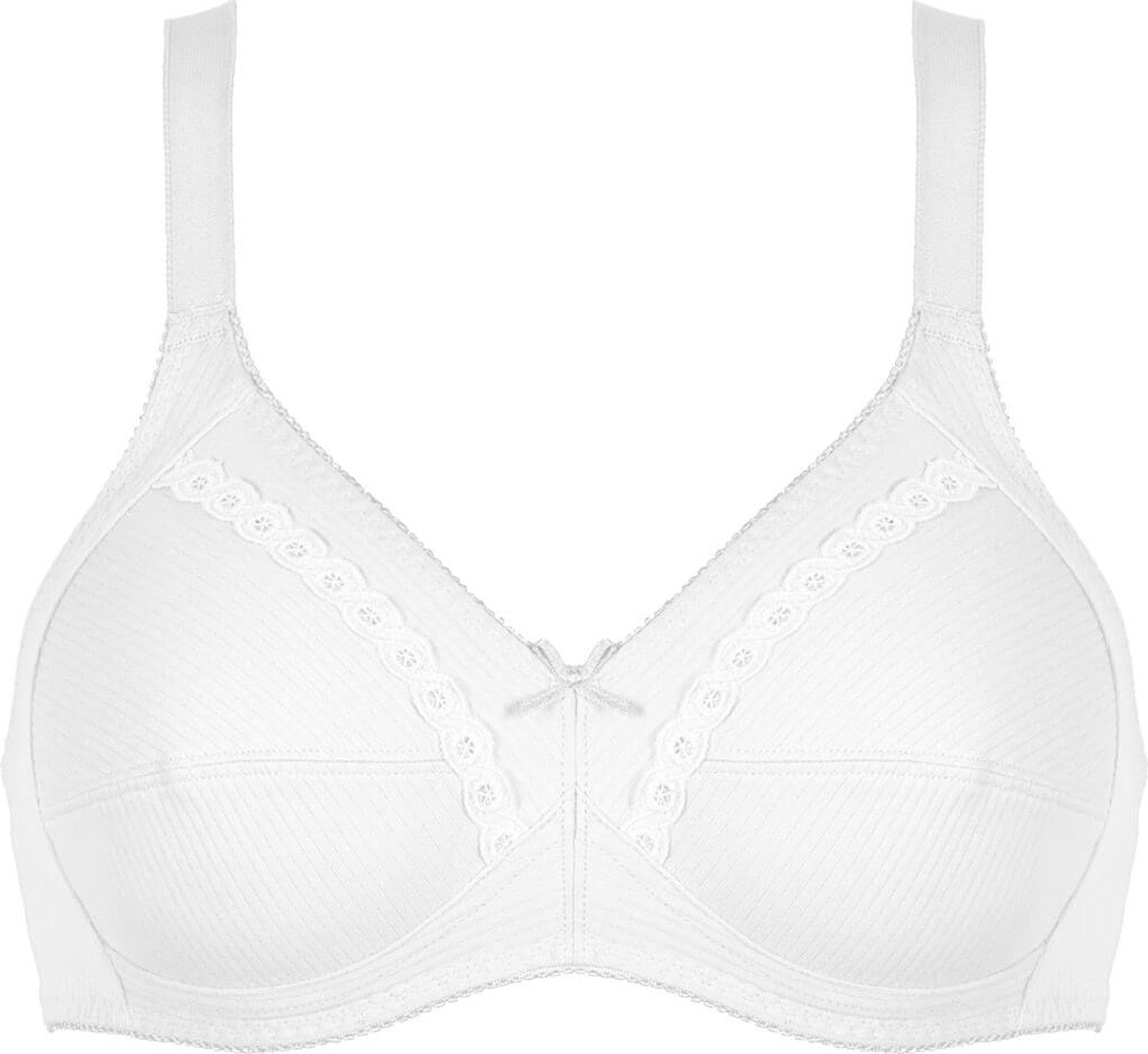 Сутиен с дантела и бродерия Naturana 86545 100% памук - бяло