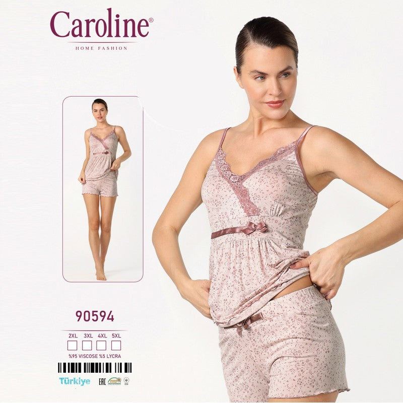 Дамска макси пижама от корсаж с шорти CA-90594