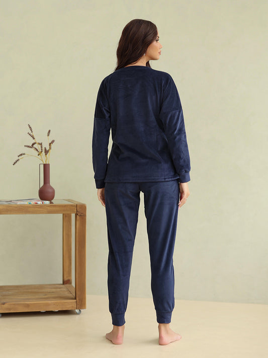 Дамски плюшен ежедневен комплект 9120