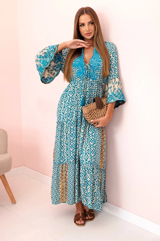 Дамска рокля от вискоза с волани 931