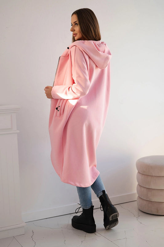 Дълъг ватиран суитшърт с качулка и цип 9313