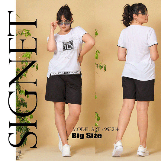 Комплект блуза с къс ръкав и къси панталони 953214