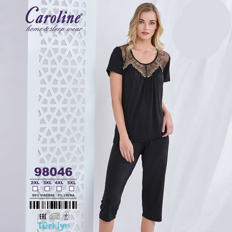 Макси пижама от вискоза с къс ръкав 98046