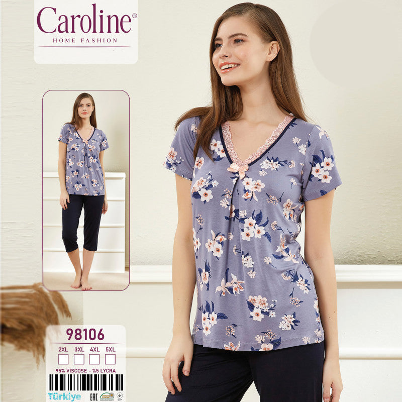 Пижама с къс ръкав и 7/8 клин 98106