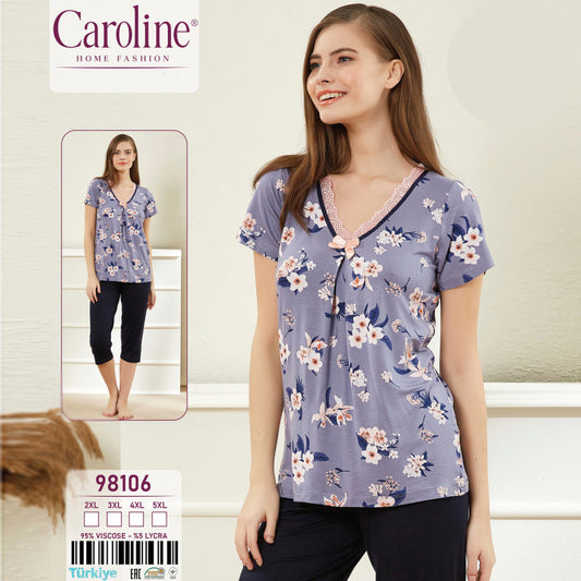 Пижама с къс ръкав и 7/8 клин 98106