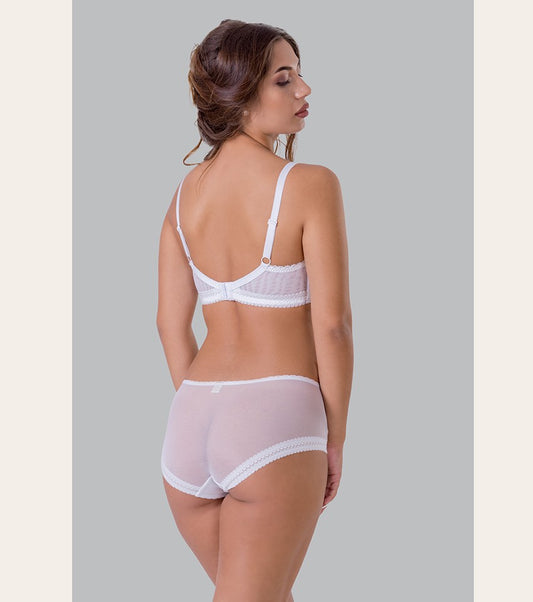 Бял дантелен сутиен с меки чаши и банели Diane Soft