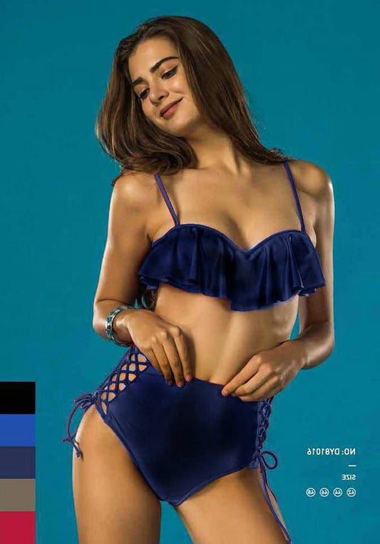 Дамски бански от две части "81016" - с висока талия