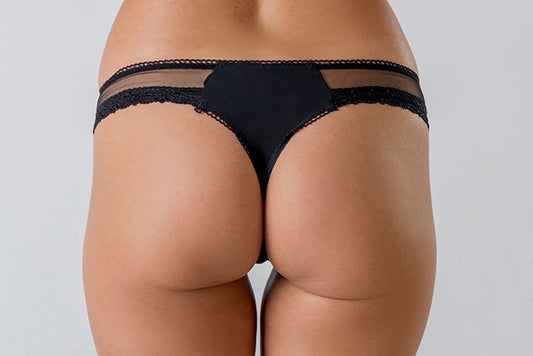 Черни дантелени прашки NICOL STRING