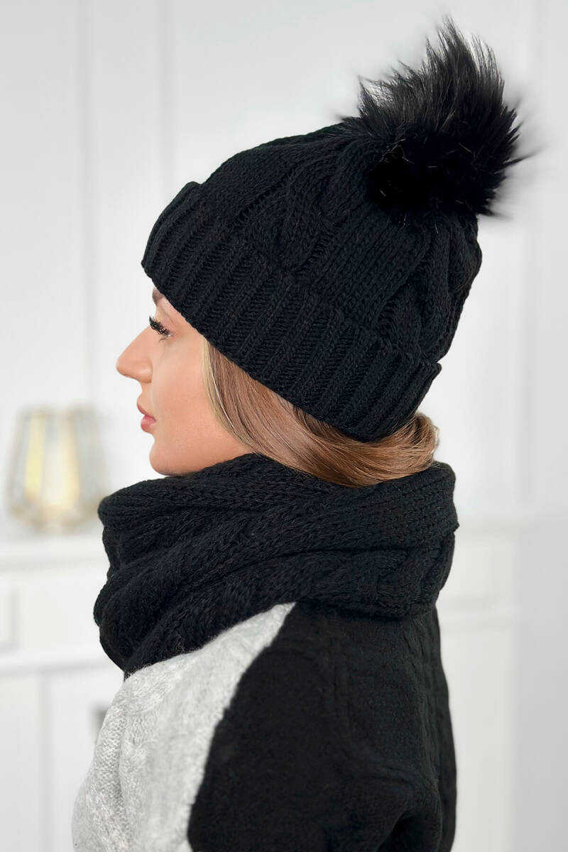 Дамски комплект от шапка с шал PLK3