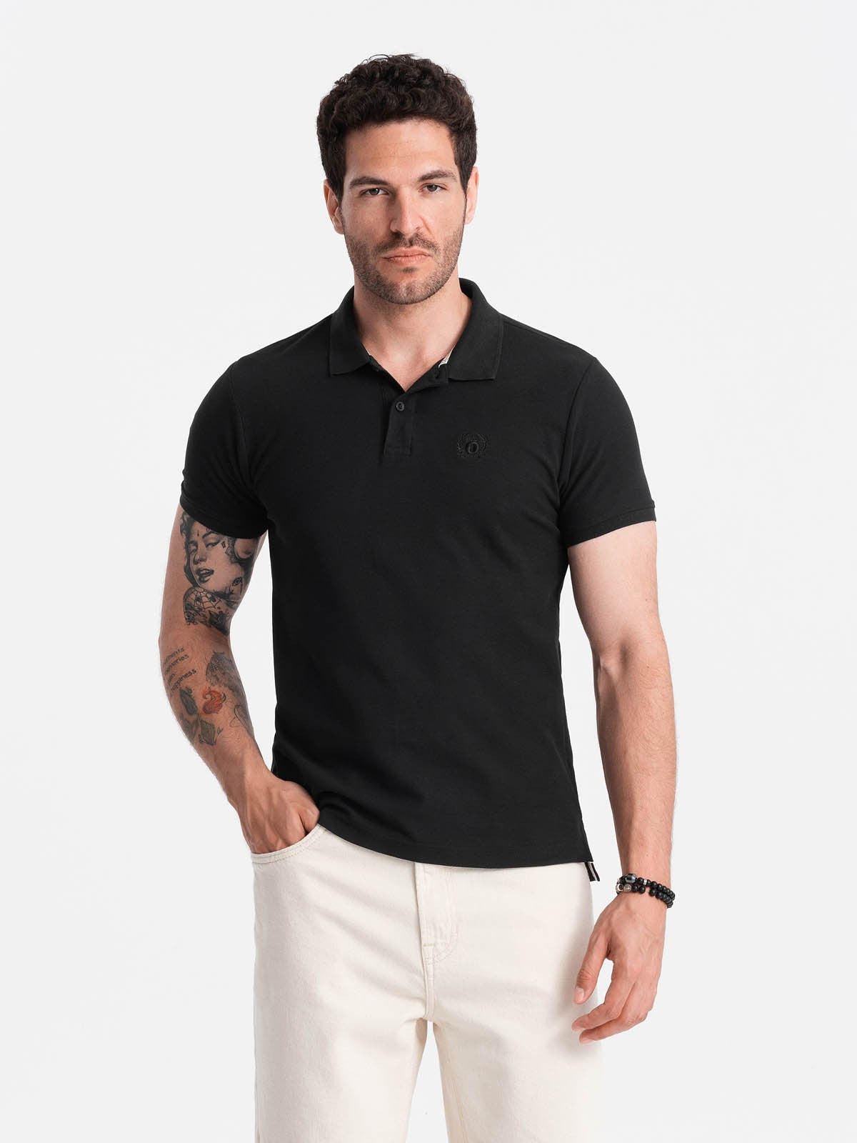 Мъжка едноцветна поло риза BASIC OMBRE V18-OM-POBS-0100