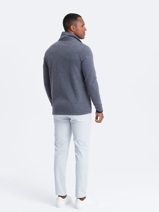 Ежедневен мъжки суичър с яка с копчета V1 OM-SSZP-0171