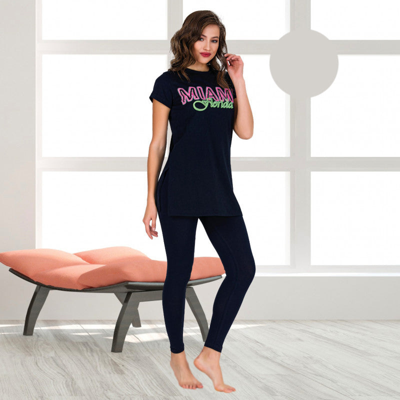 Дамски памучен комплект от туника и клин B-3225