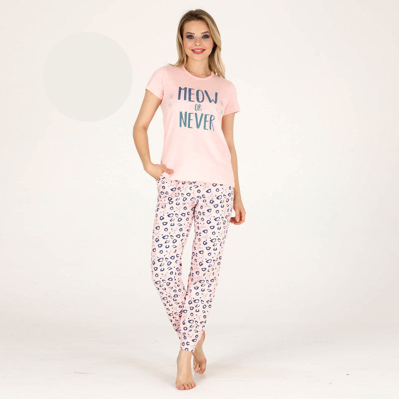 Дамска пижама от тениска с панталон B-3351