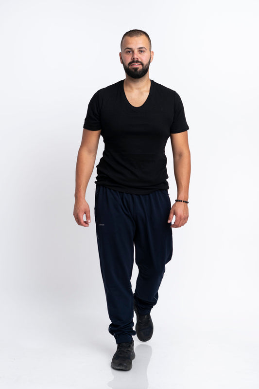 Мъжко тъмно синьо памучно долнище Фабио