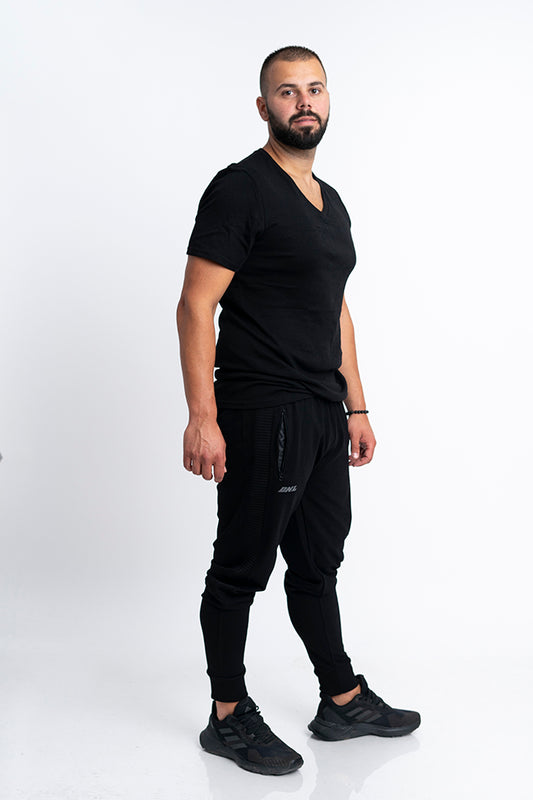 Мъжко черно памучно долнище Пламен