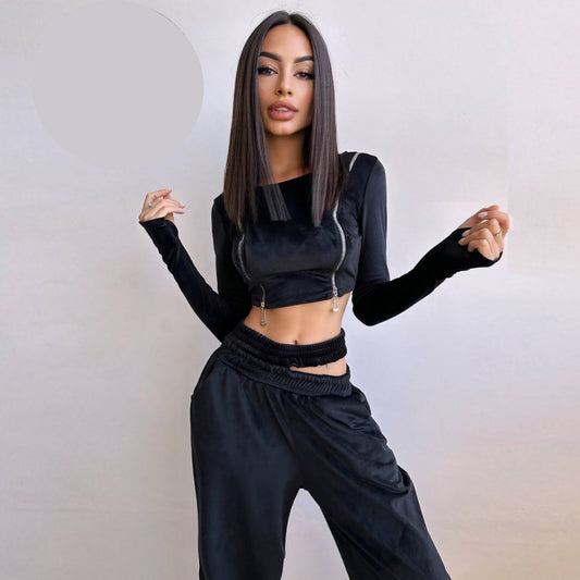 Плюшен спортен екип от две части FT-2991