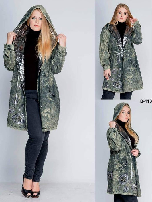 Дамска жилетка с качулка Греми