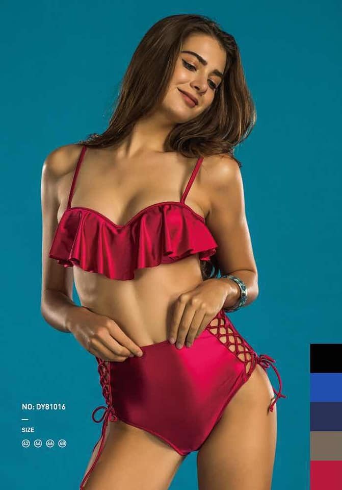 Дамски бански от две части "81016" - с висока талия