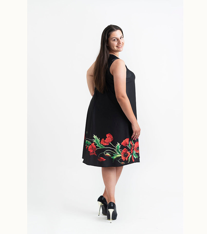 Къса черна рокля без ръкави Изабел