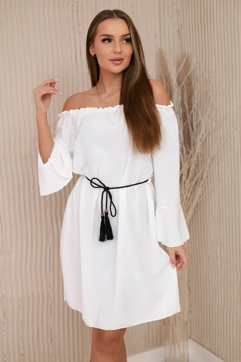 Къса рокля с шнур на талията ИТ-17