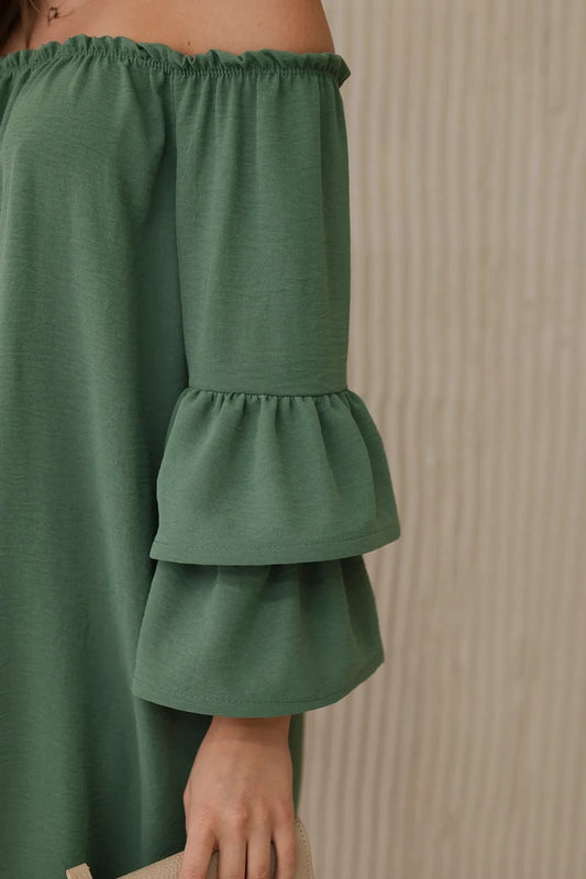 Испанска рокля с волани на ръкава ИТ-23