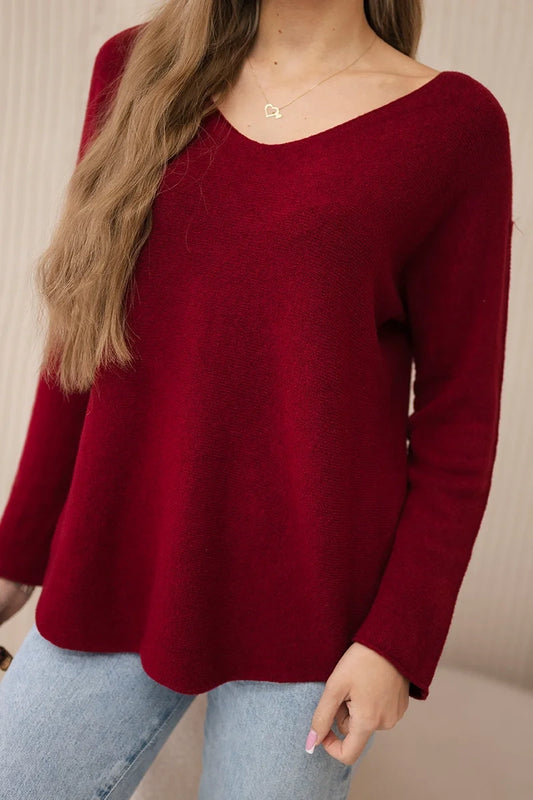 Дамски пуловер с V образно деколте ИТ-47