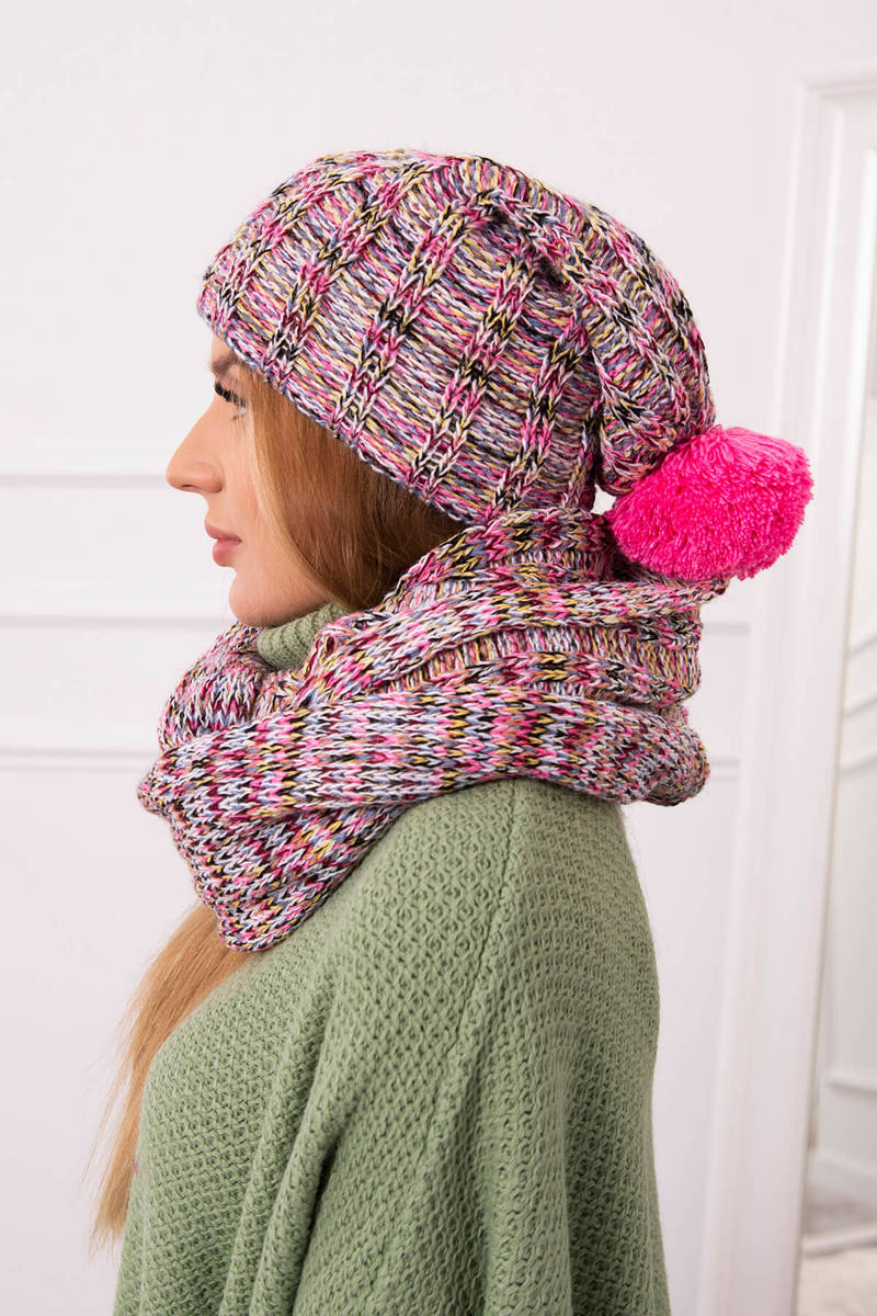 Дамски комплект от шапка с шал Pory Roku K263